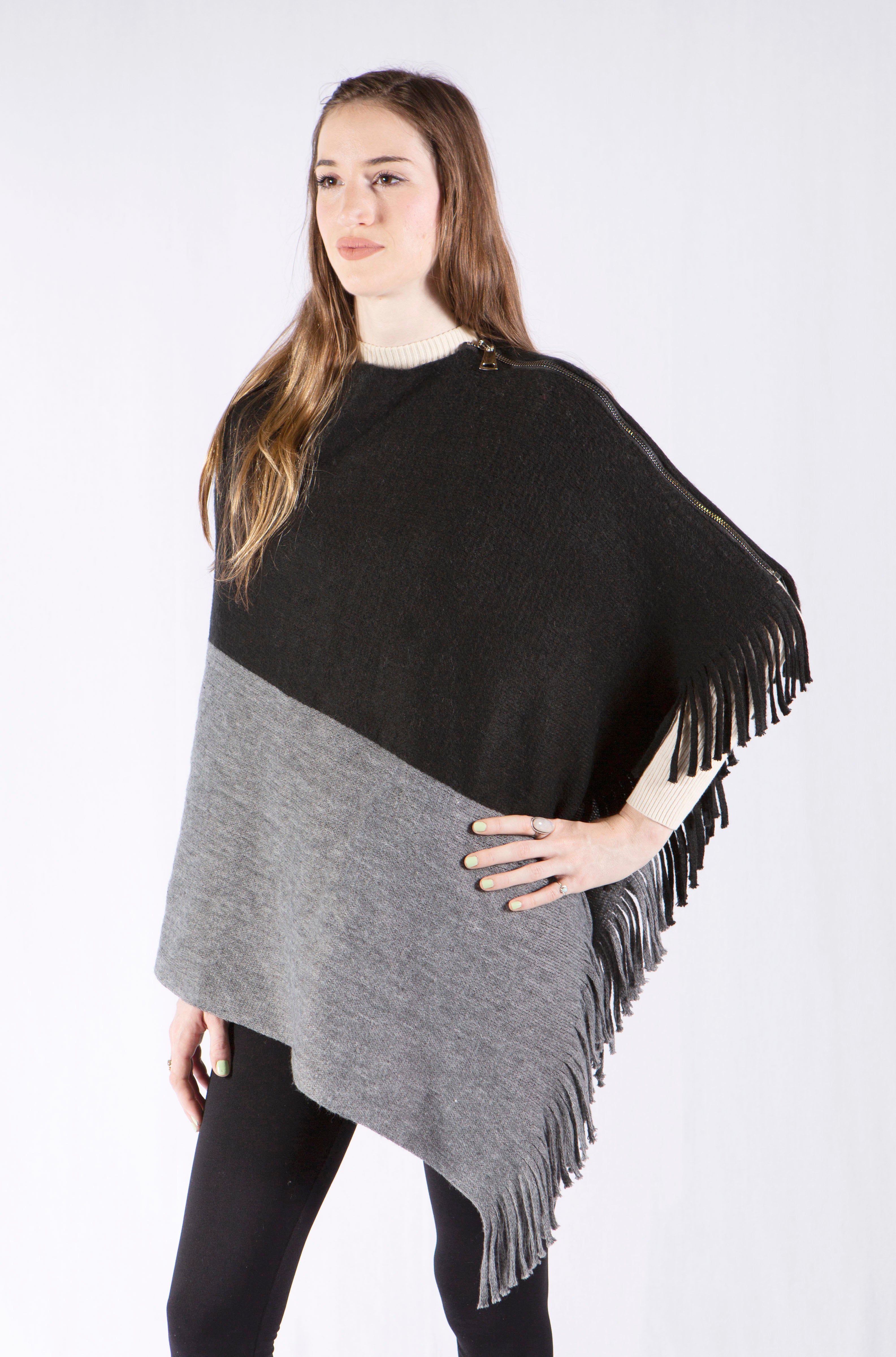 Zipper Poncho Scarf