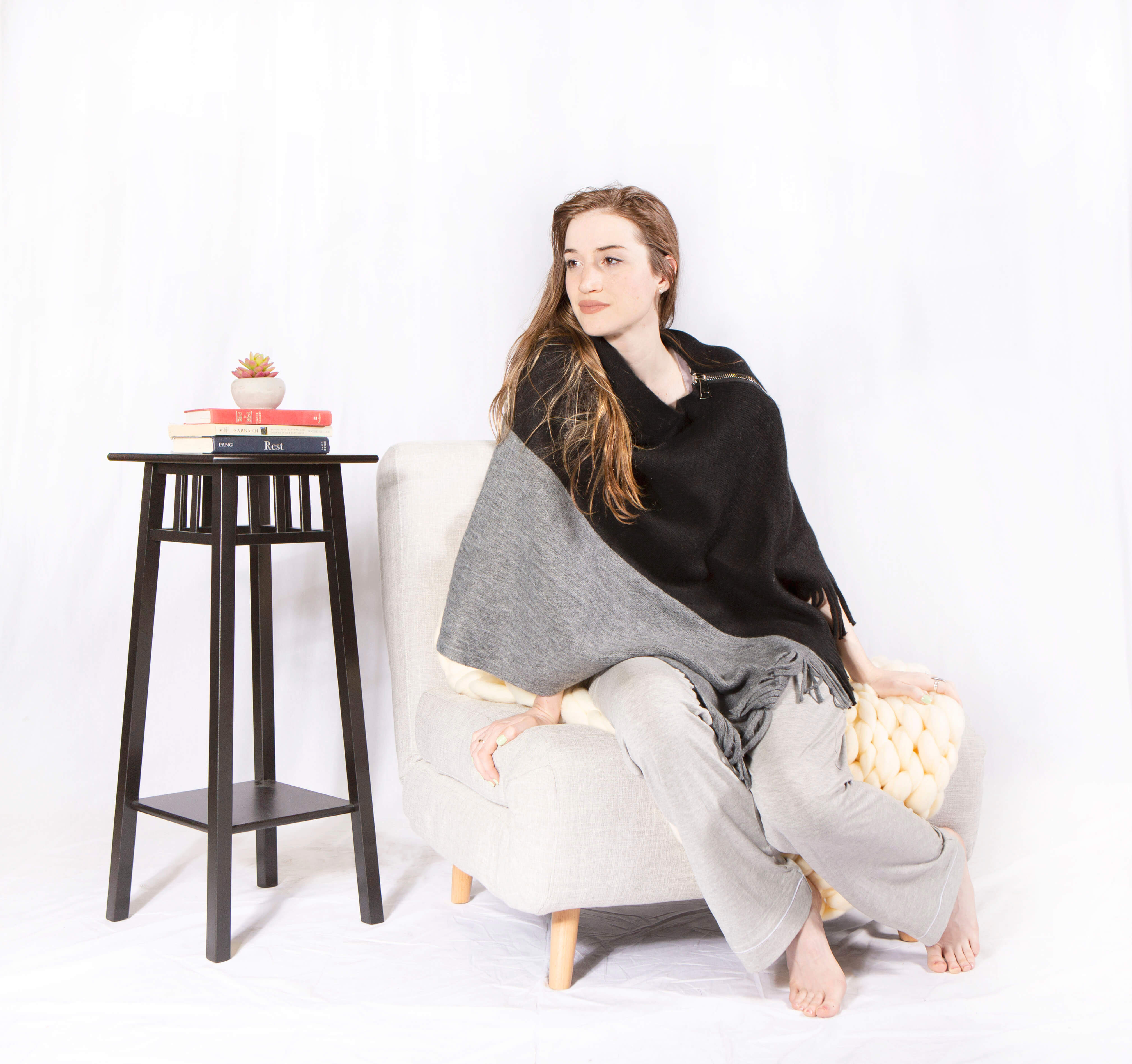 Zipper Poncho Scarf