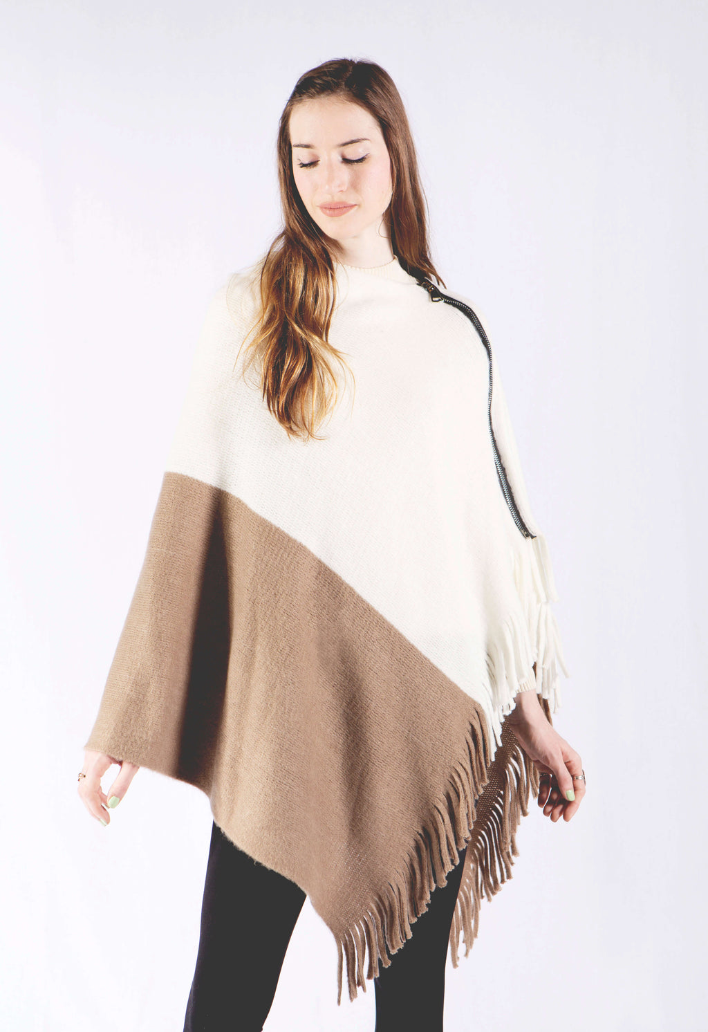 Zipper Poncho Scarf