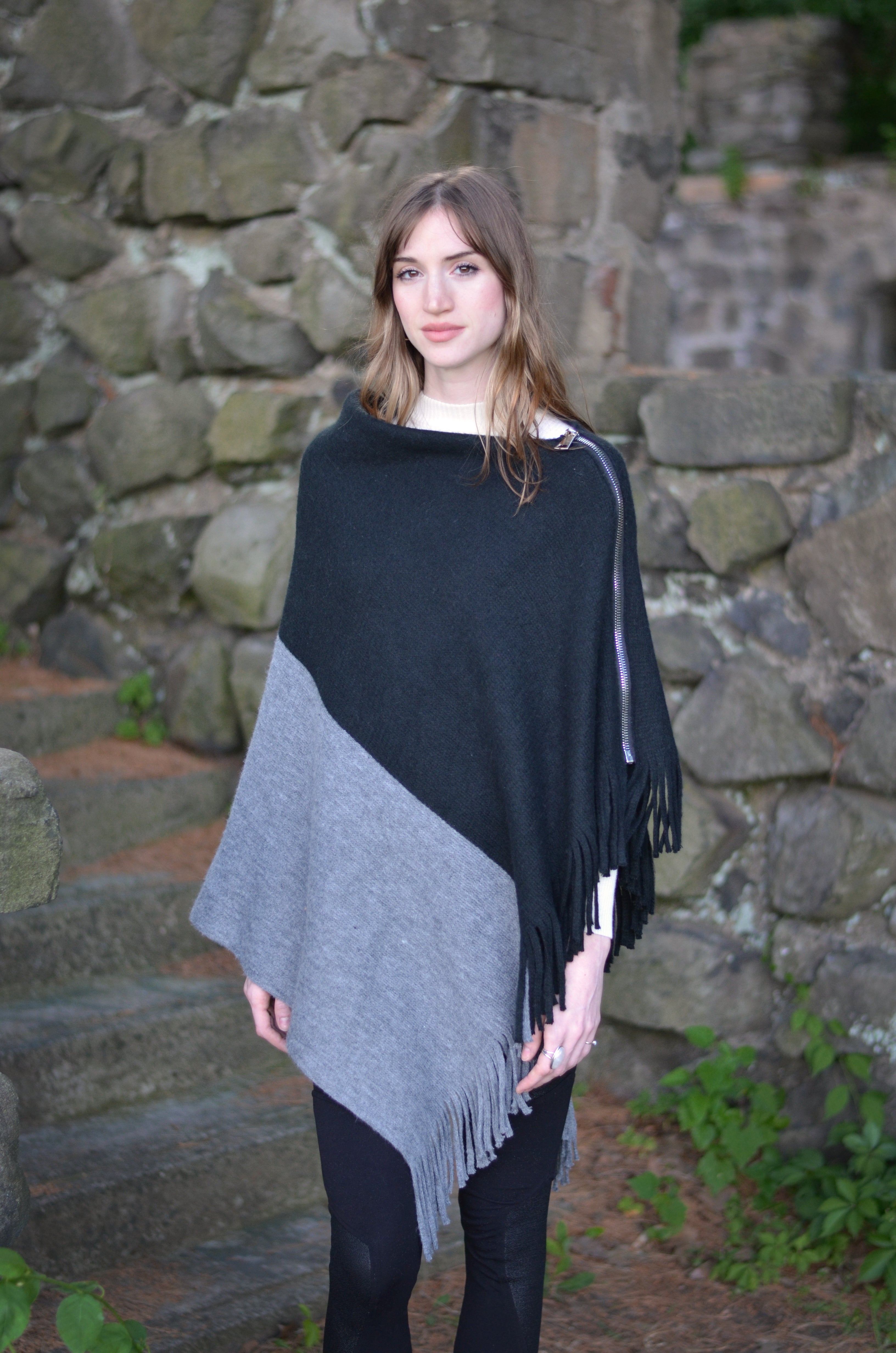 Zipper Poncho Scarf