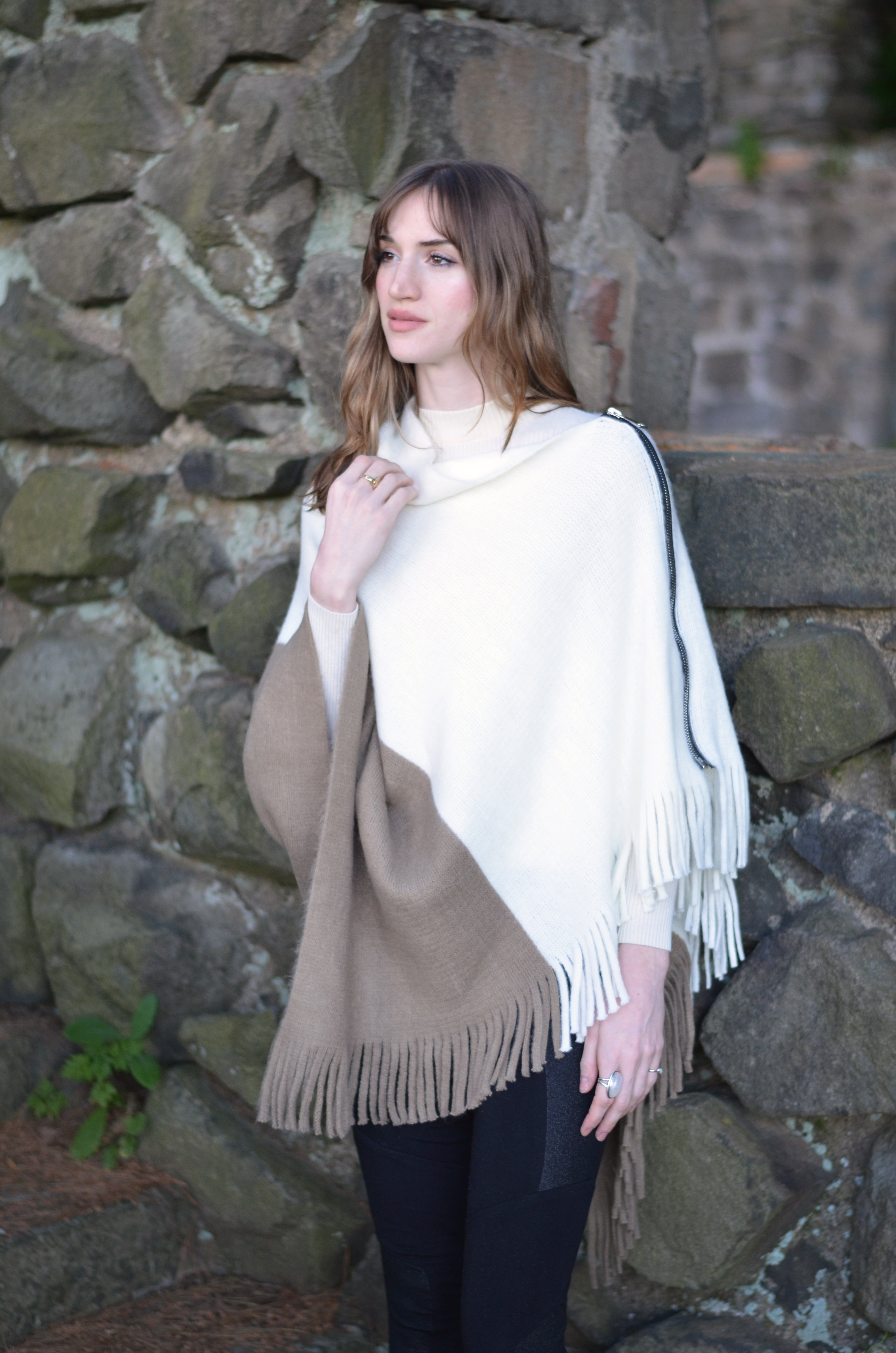 Zipper Poncho Scarf