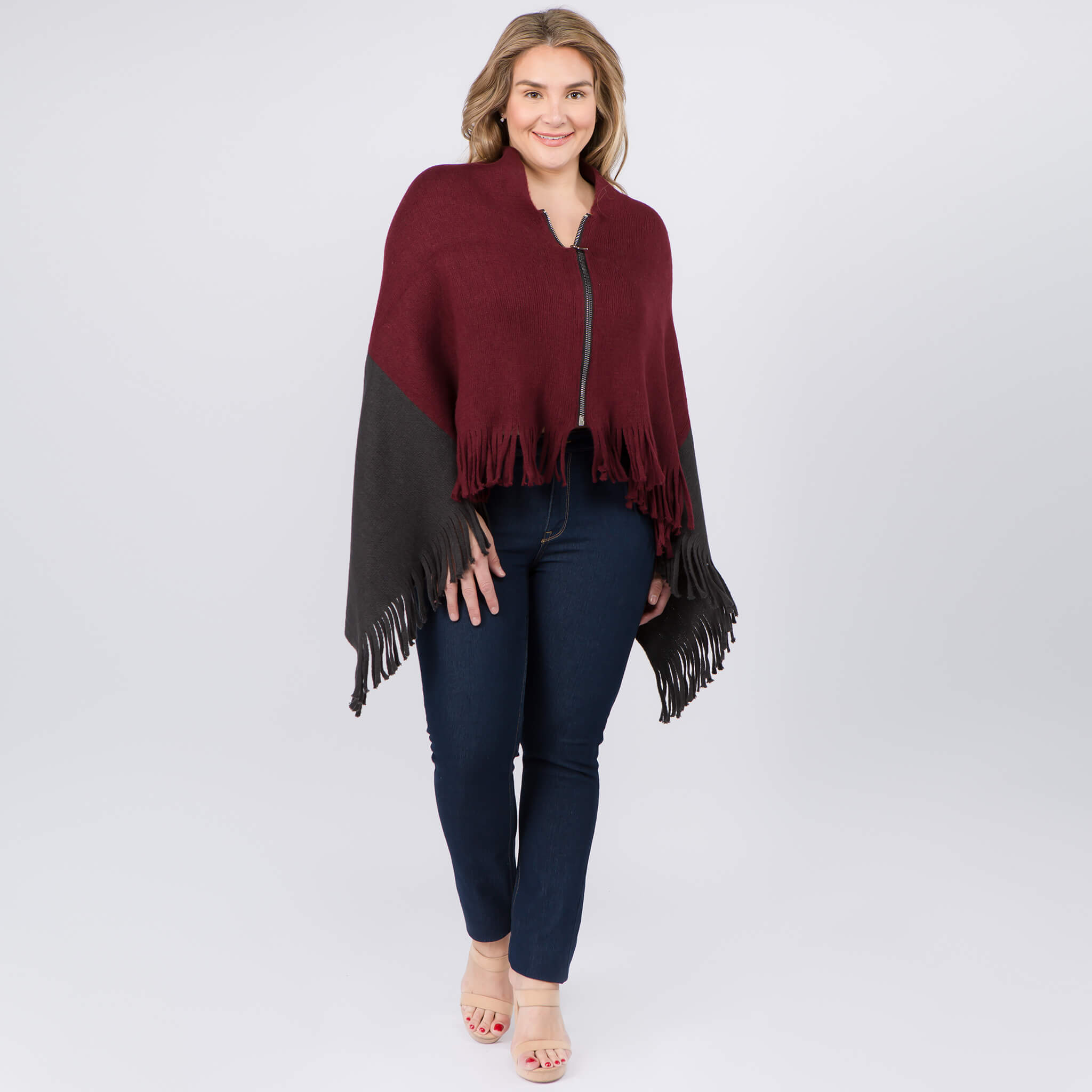 Zipper Poncho Scarf