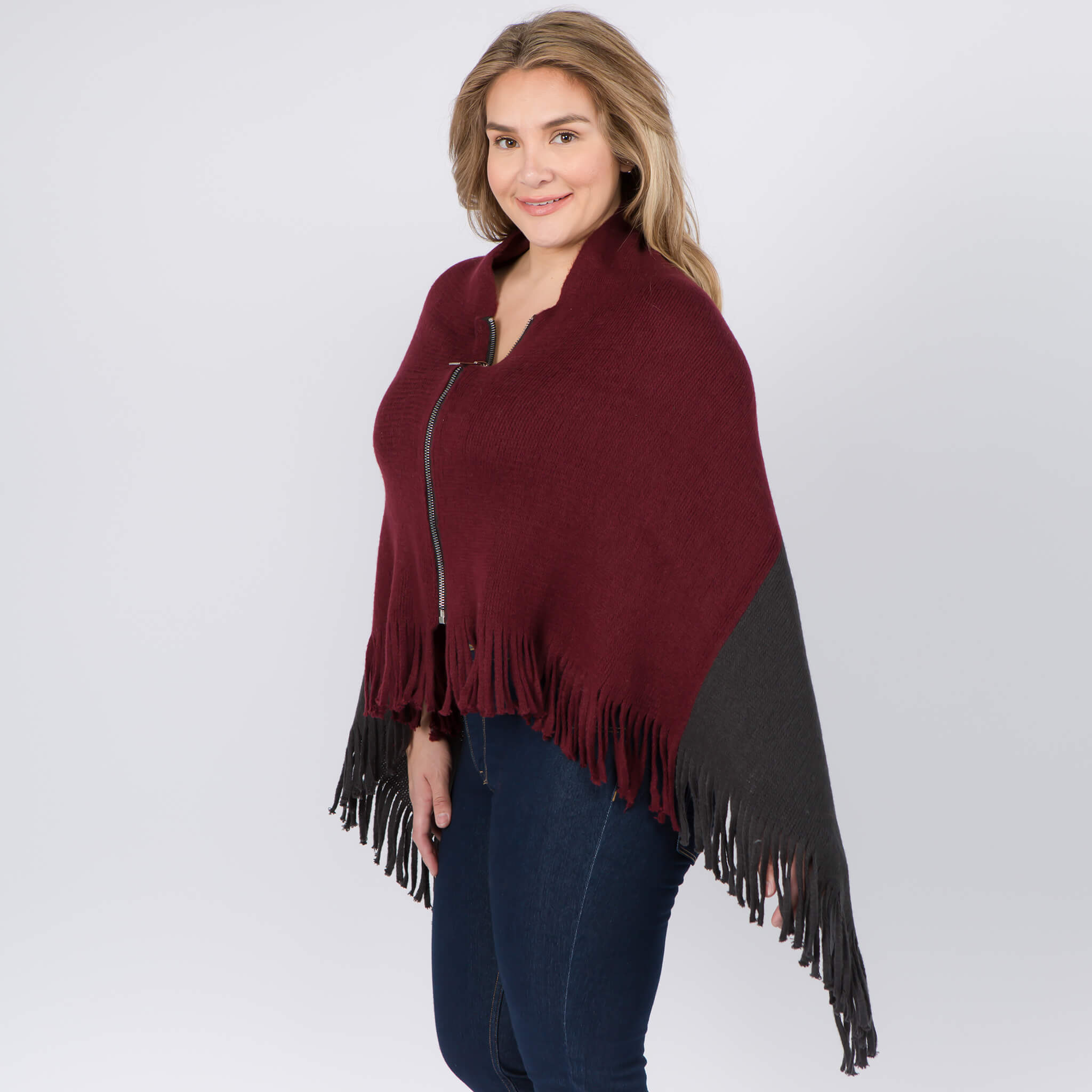 Zipper Poncho Scarf