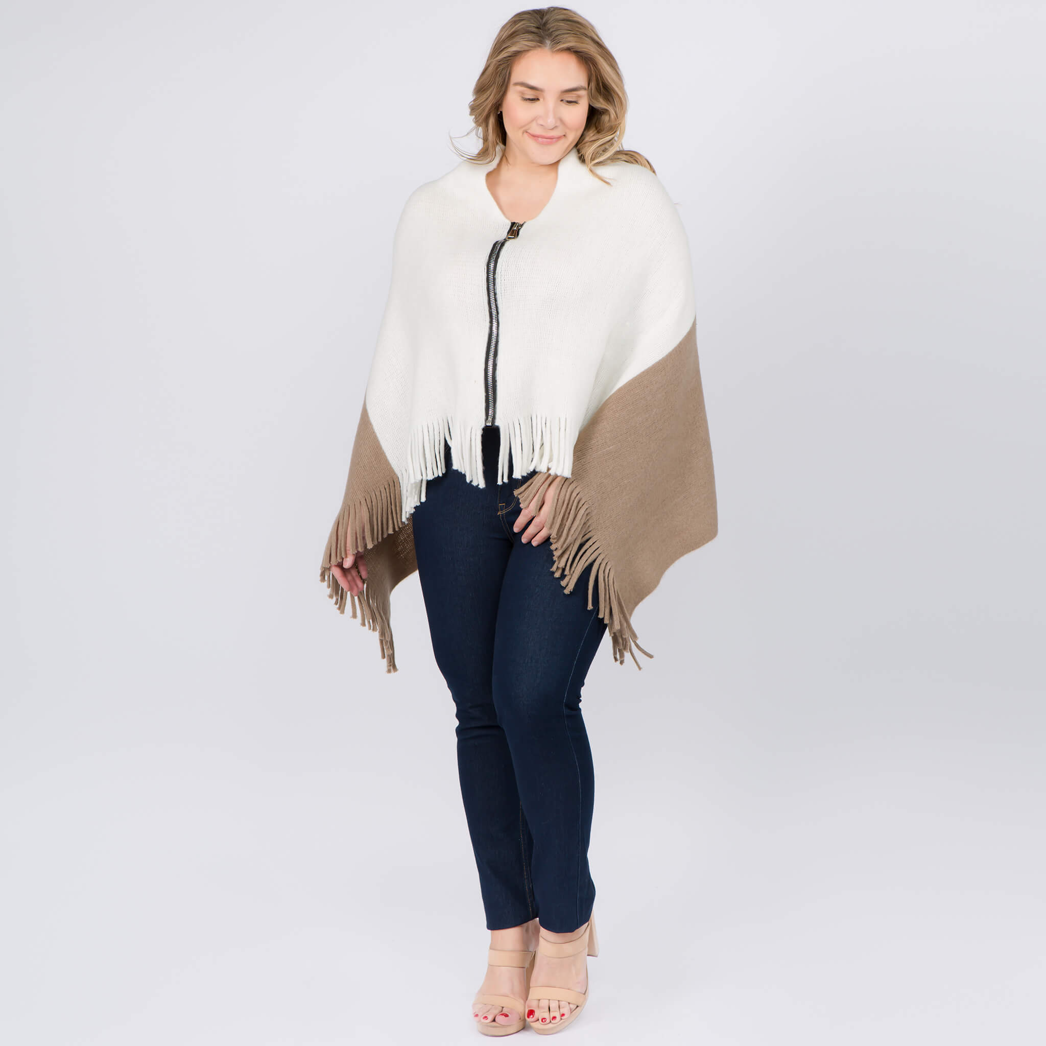 Zipper Poncho Scarf